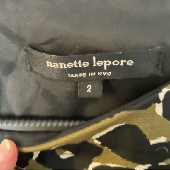 Nanette Lepore Green/Black Leopard Print Sheath Dress Size 2 - Picture 2 of 10
